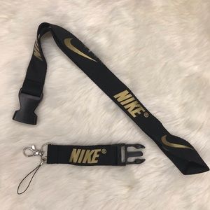 🛍NEW⚡️ Metallic Gold/ Black Nike Lanyard
